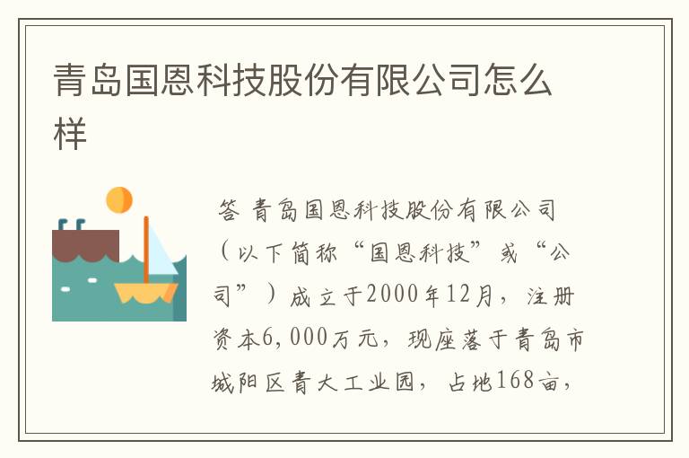 青岛国恩科技股份有限公司怎么样