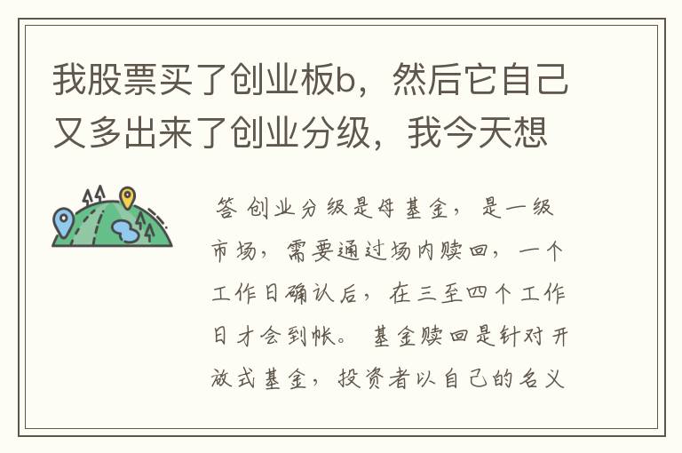 我股票买了创业板b，然后它自己又多出来了创业分级，我今天想卖了它，创业板b卖了但是创业分级卖不掉？