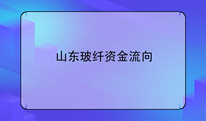 山东玻纤资金流向