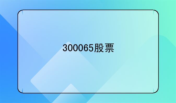 300065股票